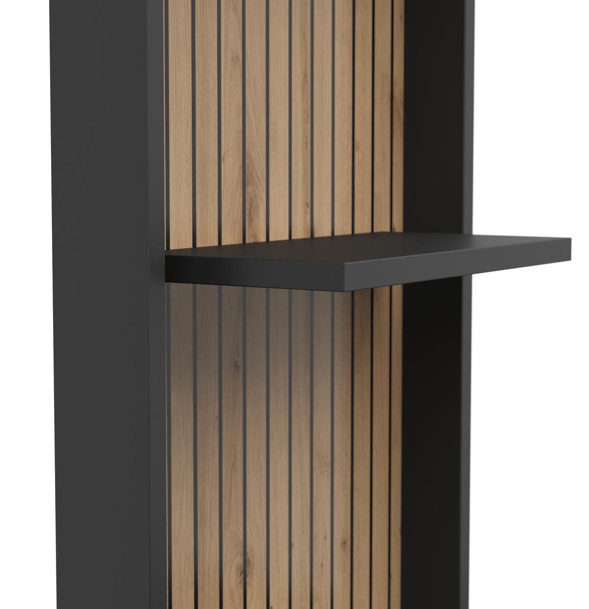 Lowboard Pascal 230cm, Schwarz Pascal - Schwarz/Eiche Artisan, MODERN, Holzwerkstoff (200/160/35cm)