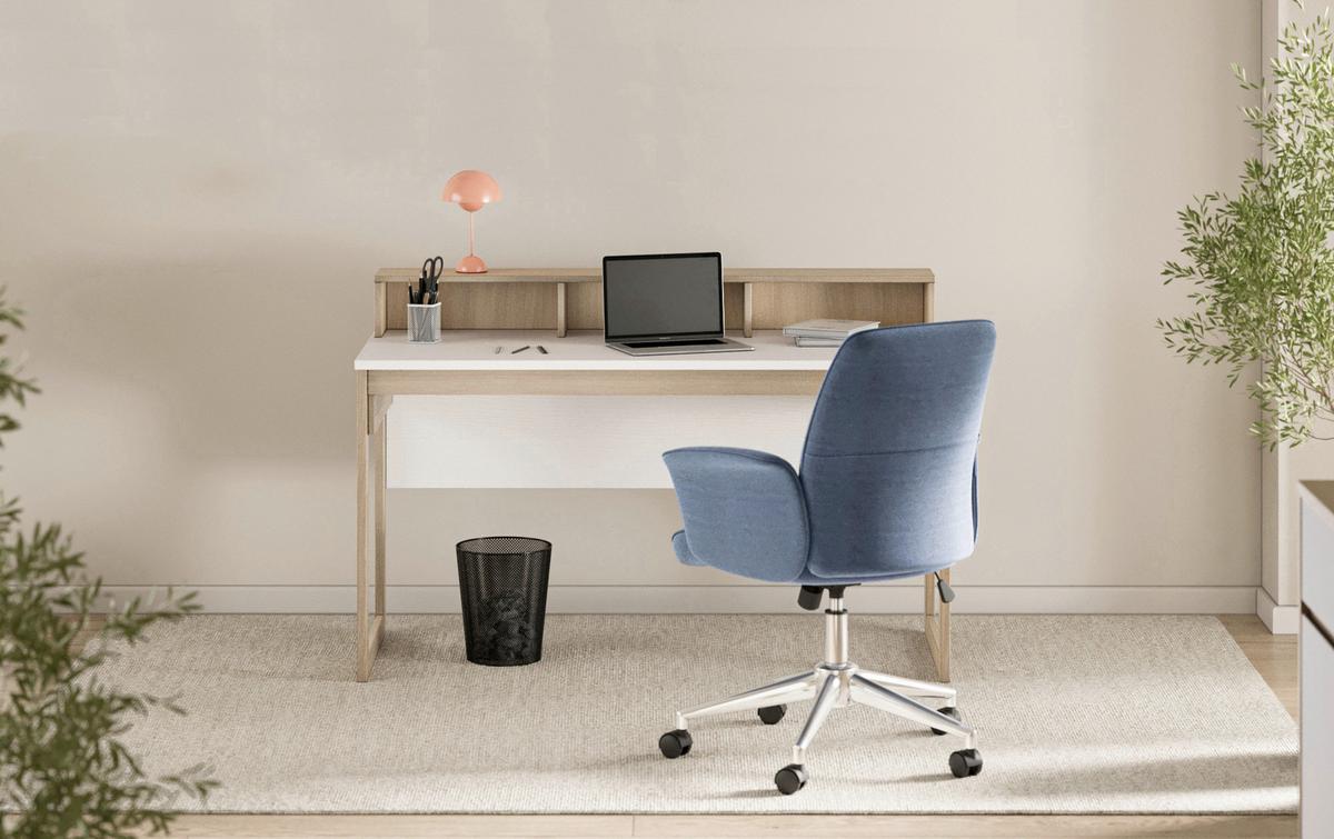 Schreibtisch Stranda Weß/Eiche B: 120cm - Eichefarben/Weiß, Design, Holzwerkstoff (120/91/60cm) - MID.YOU