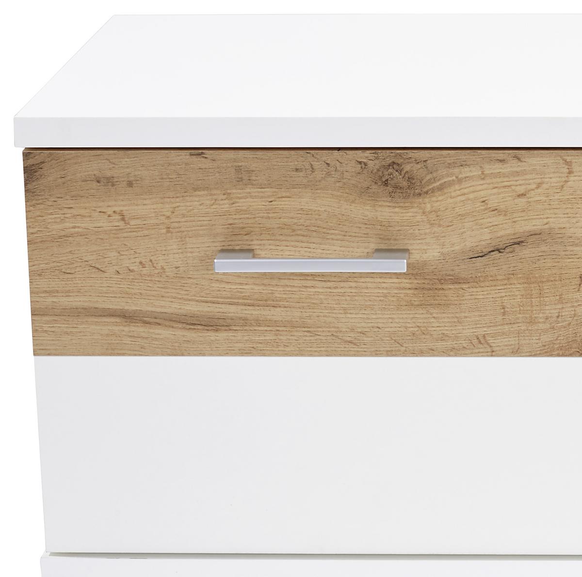 Garderobenbank Rivoli B: 85 cm 2 Türen, Weiß/Eiche Dekor - Eichefarben/Erlefarben, MODERN, Holzwerkstoff (85/50/35,5cm)