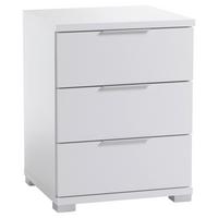 Nachtkästchen Smilla 3l W - Alufarben/Weiß, KONVENTIONELL, Holzwerkstoff (46/61/42cm)