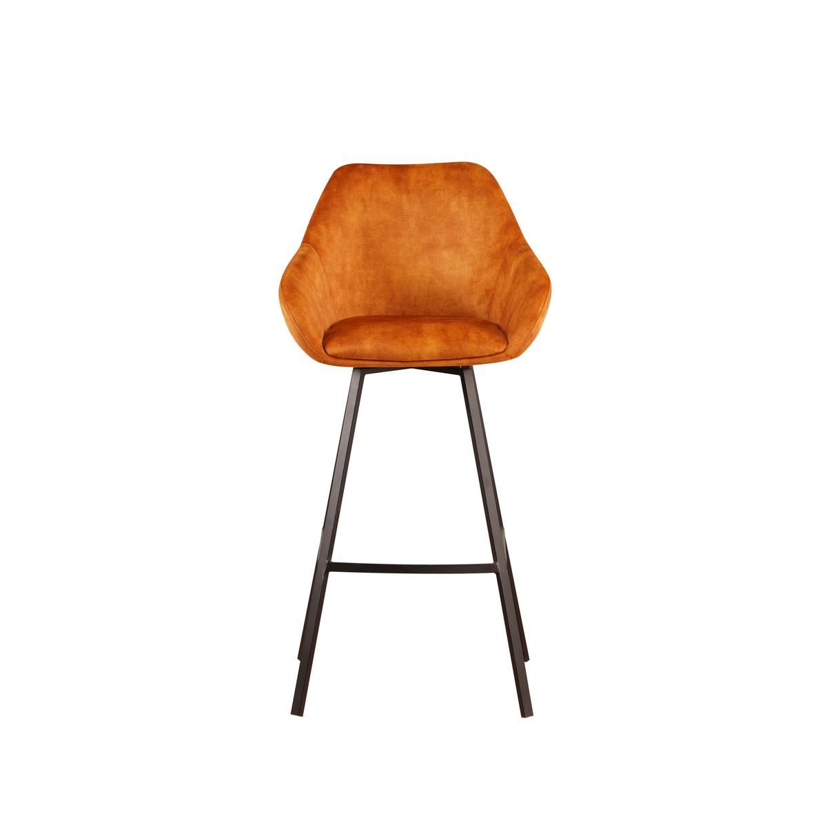 Barhocker-Set Casper Cognag B: 55 cm - Cognac/Gelb, MODERN, Textil/Metall (55/109/57cm) - MID.YOU