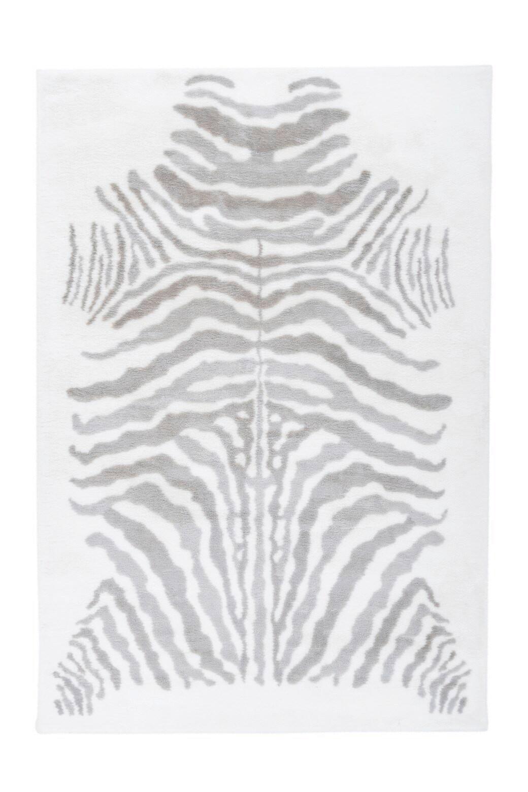 Hochflorteppich Rabbit Animal Grau/Weiß, 160x230 cm - Weiß/Grau, KONVENTIONELL, Textil (160/230cm) - Kayoom