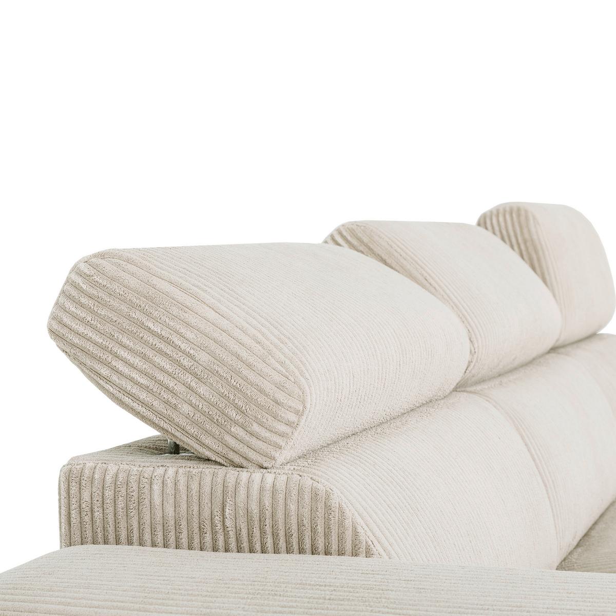 Eckschlafsofa mit Bettkasten Vicomte, creme, 237x167cm - Creme/Schwarz, KONVENTIONELL, Holz/Holzwerkstoff (237/167cm)