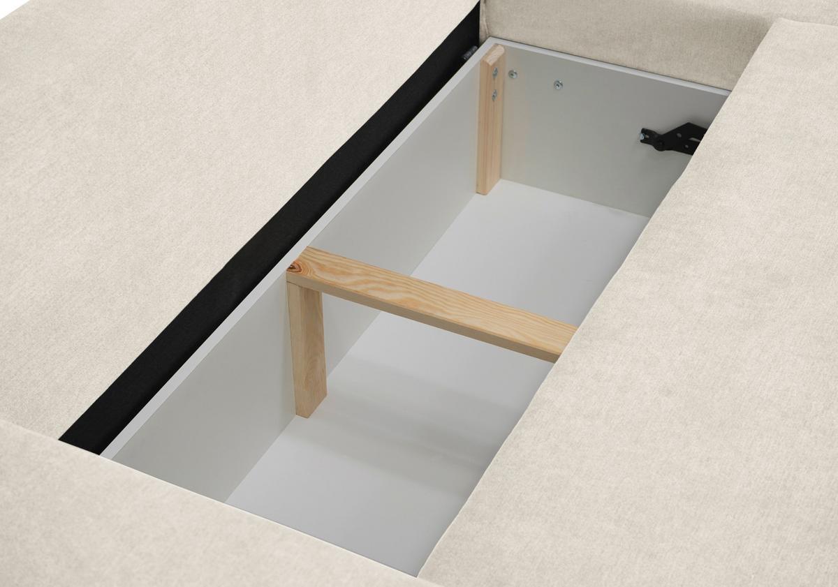 Ecksofa Time Creme S: 178x248 cm - Creme/Schwarz, Design, Textil (178/248cm) - MID.YOU