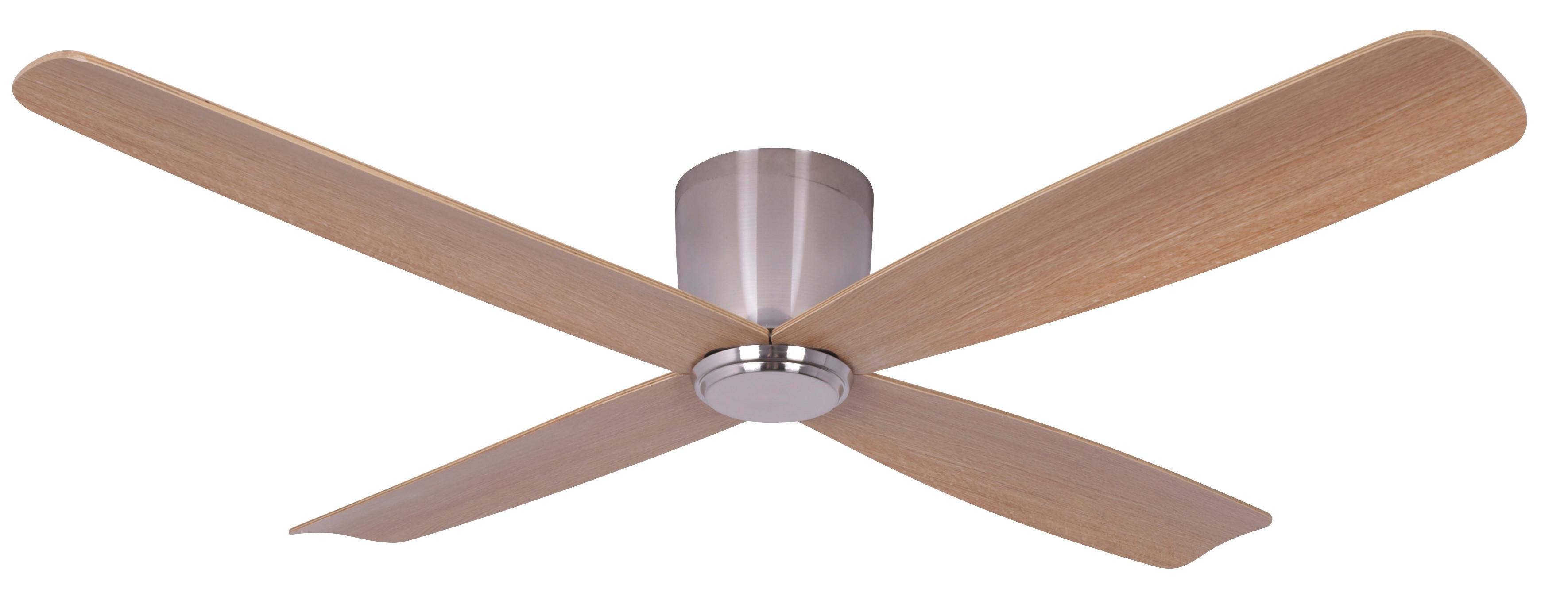 Deckenventilator Lucci Air Fraser 4-Flügel, Geräuscharm - Chromfarben/Teakfarben, Design, Holzwerkstoff/Kunststoff (132/20cm) - P & B