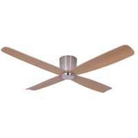 Deckenventilator Lucci Air Fraser 4-Flügel, Geräuscharm - Chromfarben/Teakfarben, Design, Holzwerkstoff/Kunststoff (132/20cm) - P & B