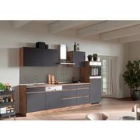 Küchenzeile Turin ohne Geräte B: 300 cm Grau/Eiche Dekor - Eiche Wotan/Grau, Design, Holzwerkstoff (300cm) - Held