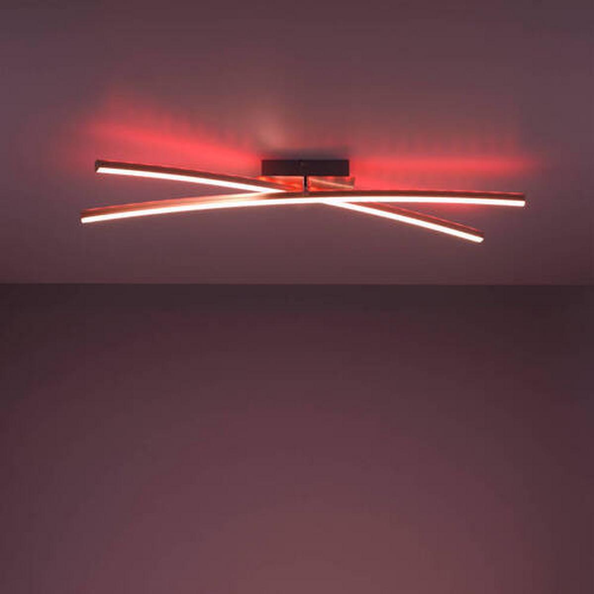 Led-deckenleuchte Alina L: 80,5 Cm Mit Farbwechsler - Silberfarben, Design, Kunststoff/Metall (80,5/80,5/11cm)
