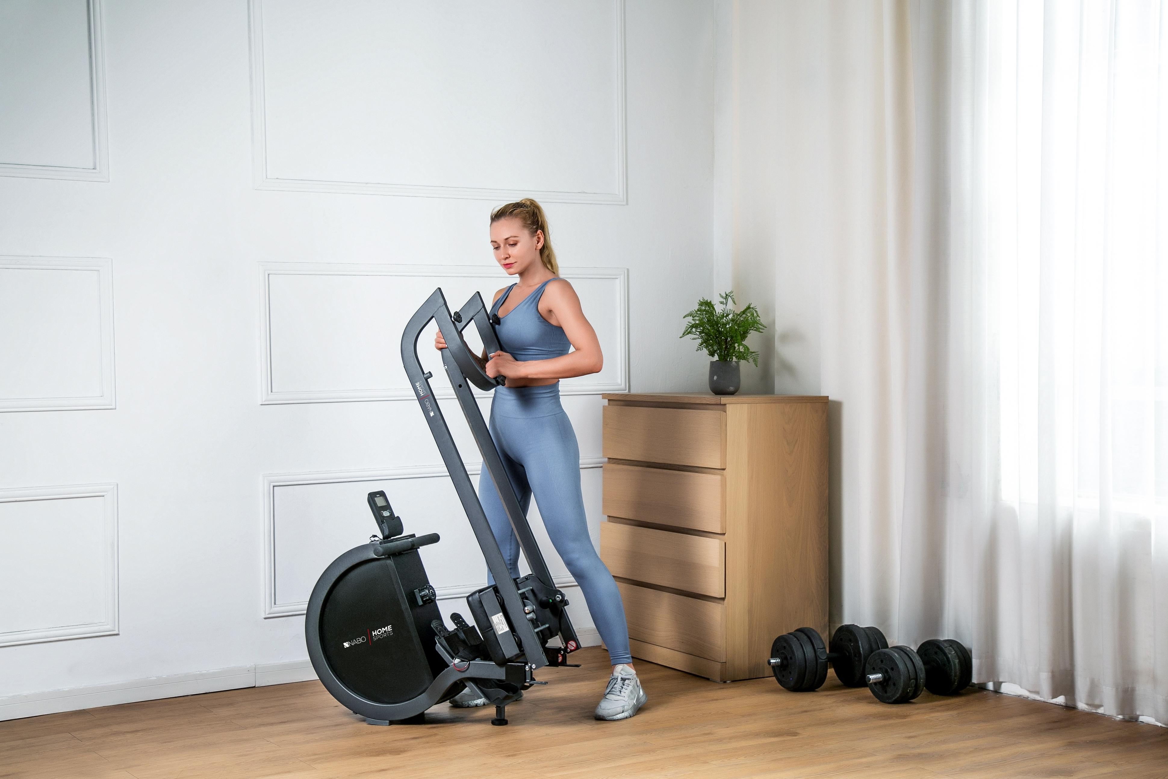 Fitnessgerät Rudergerät NABO Zusammaklappbar Schwarz Modus 2