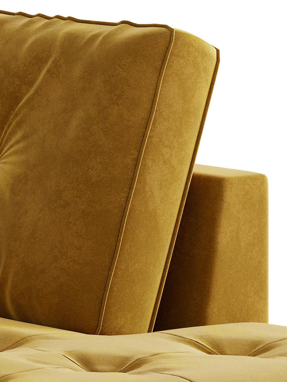 Ecksofa Scott - Edelstahlfarben/Gelb, Design, Textil (205/259cm) - Livetastic