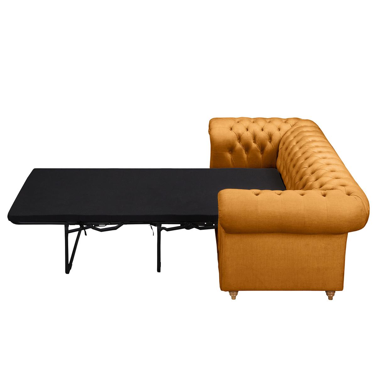 Schlafsofa Laura Bernsteinfarben, B: 190cm - Bernsteinfarben/Braun, Design, Textil (190/74/91cm) - P & B