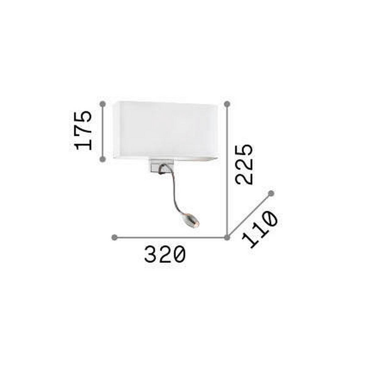 Wandleuchte Canvas Chromfarben Beige B: 11 cm - Chromfarben/Beige, Basics, Textil/Metall (32/11/22,5cm) - Ideal Lux