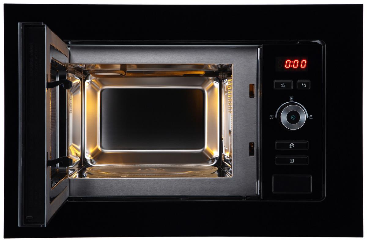 Einbaumikrowelle Respekta Jana - Schwarz, Trend, Glas/Kunststoff (59,5/38,8/34,4cm) - Respekta