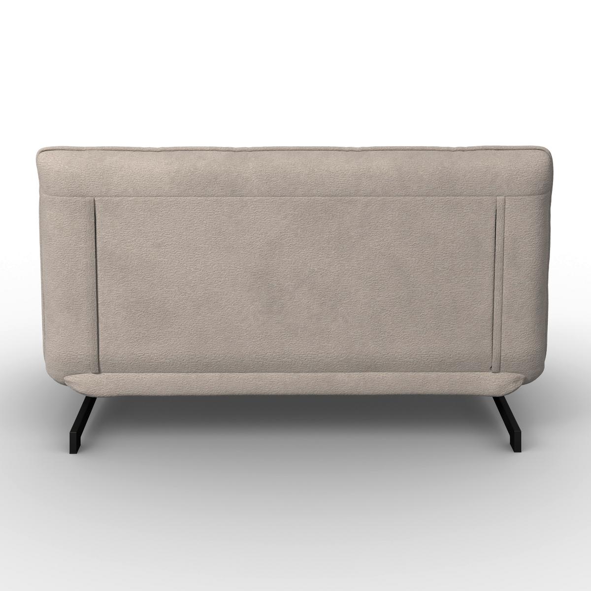 Rozkládací pohovka LUNA, béžové buklé, max.240 kg - černá/béžová, Moderní, kov/textil (142/62/40cm) - Bessagi Home