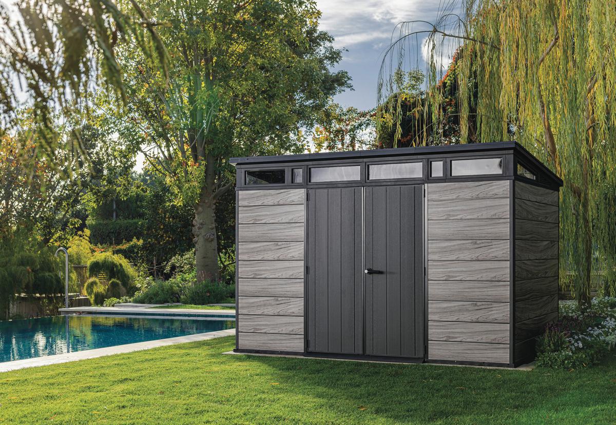 ZAHRADNÍ DOMEK DECO PENT - šedá, Moderní, plast