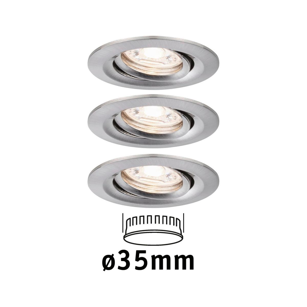 Led-spotkopf 3-flammig Ø 6,6 Cm - Edelstahlfarben, Design, Metall (6,6cm) - Paulmann