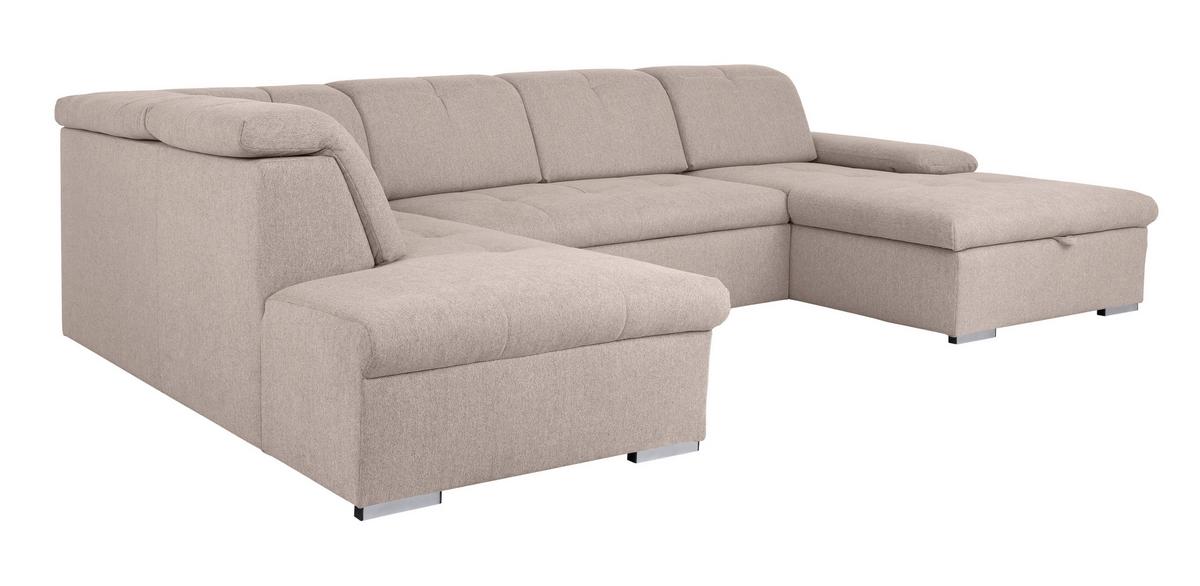 Wohnlandschaft Ramzes Beige U: 215x328x173 cm - Beige/Grau, Design, Textil (215/328/173cm) - MID.YOU