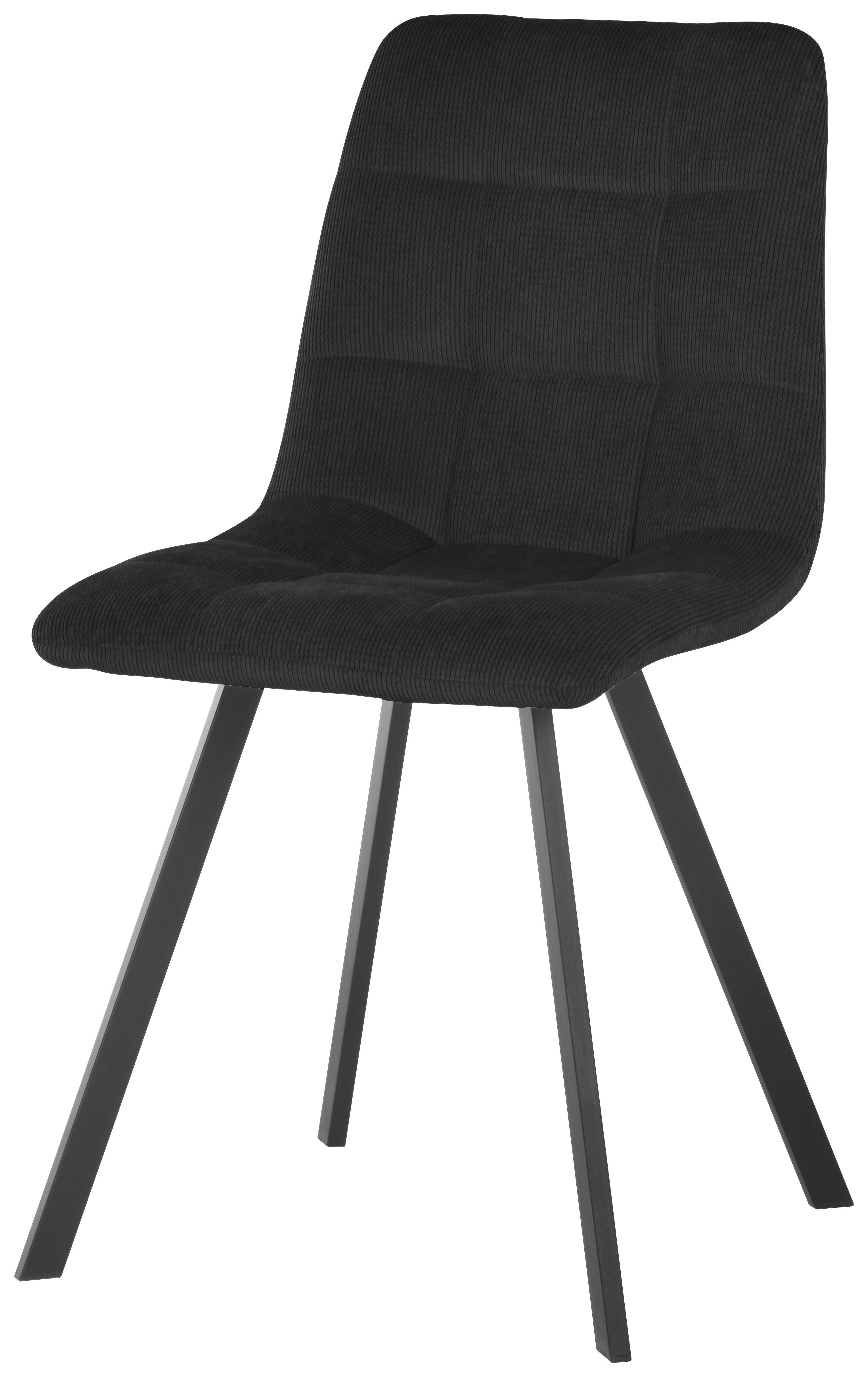 Stuhl Leon - Schwarz, LIFESTYLE, Holz/Textil (45/88/55cm) - Livetastic