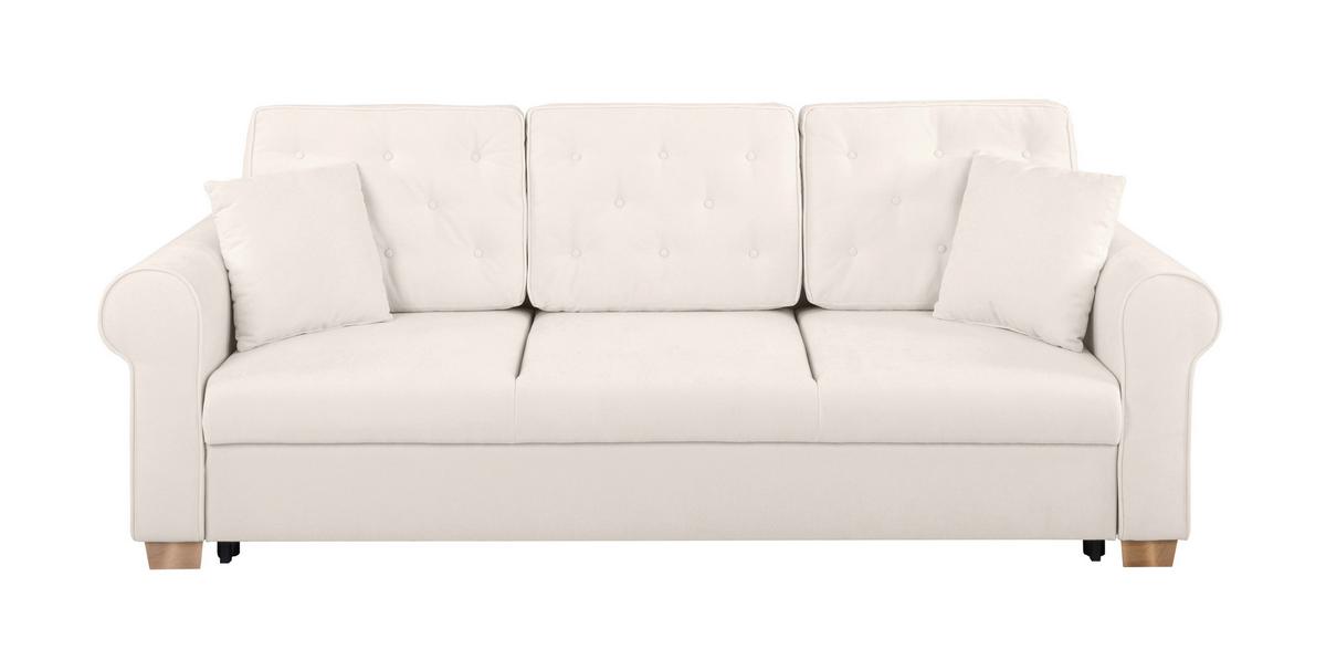Schlafsofa Arles, Creme 02 B: 240 Cm - Buchefarben/Creme, Design, Textil (240/94/98cm) - MID.YOU