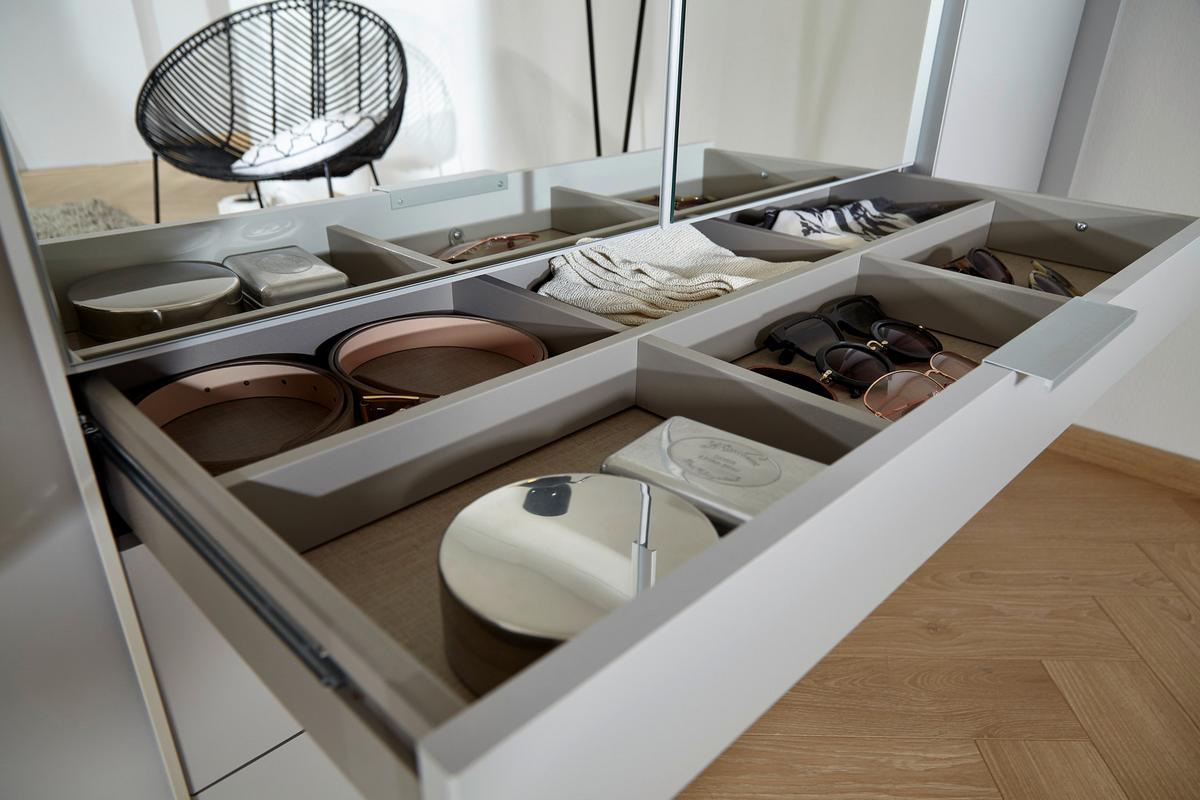 Drehtürenschrank mit Schubladen 271cm Alabama Super Champagner - Champagner/Eichefarben, MODERN, Holzwerkstoff (271/229/54cm)