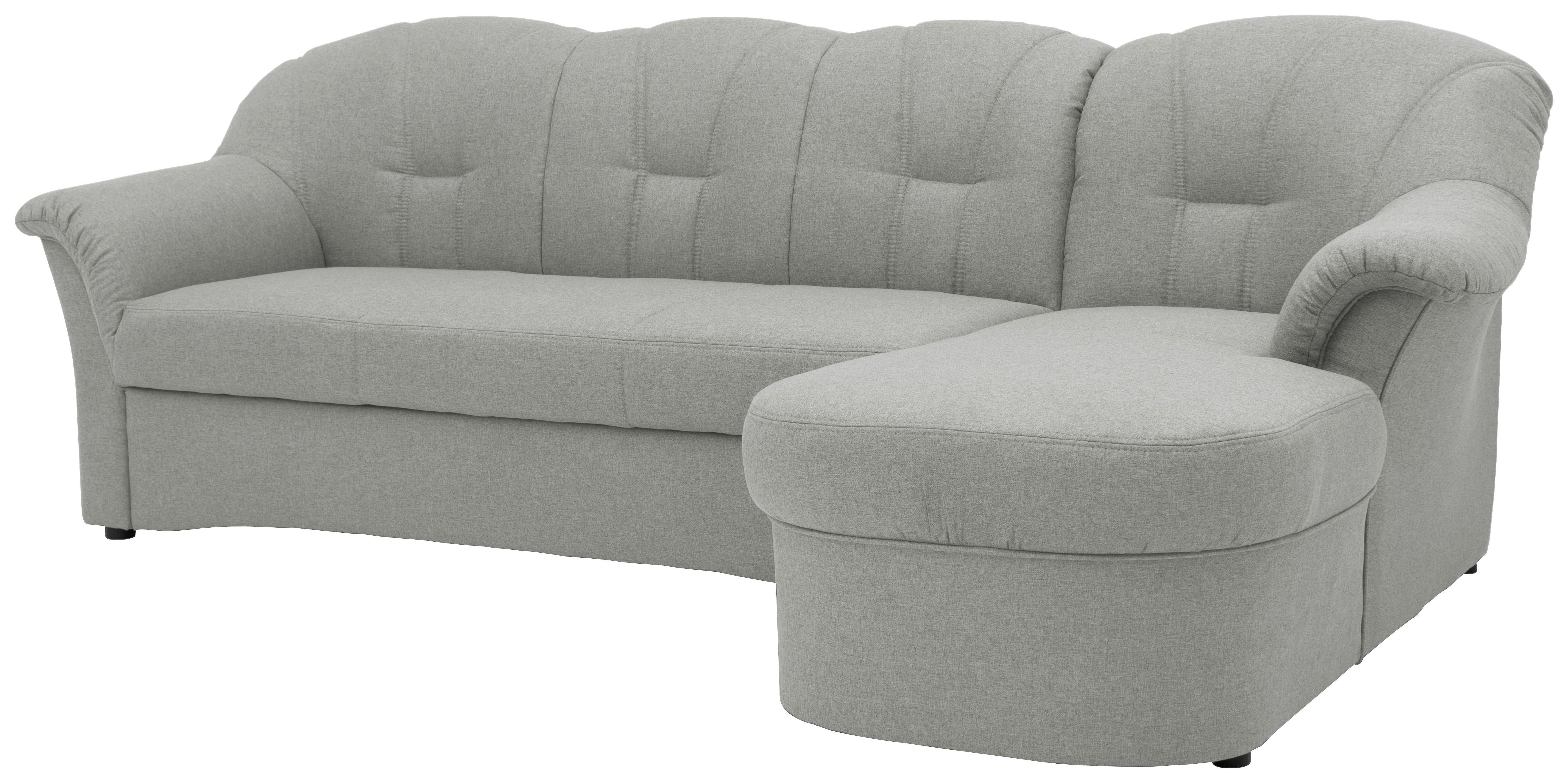 Ecksofa Papenburg Silberfarben - Silberfarben/Schwarz, KONVENTIONELL, Textil (233/142cm) - MID.YOU