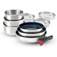 Kochtopfset Qulinart Edelstahl, 10tlg. - Silberfarben, Basics, Metall