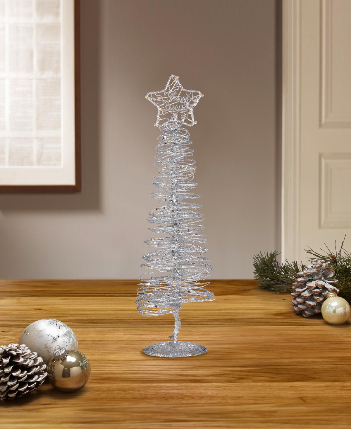 LED-Dekoleuchte Noelle Weihnachtsbaum Warmweiß - Silberfarben, ROMANTIK / LANDHAUS, Metall (8/25cm) - James Wood