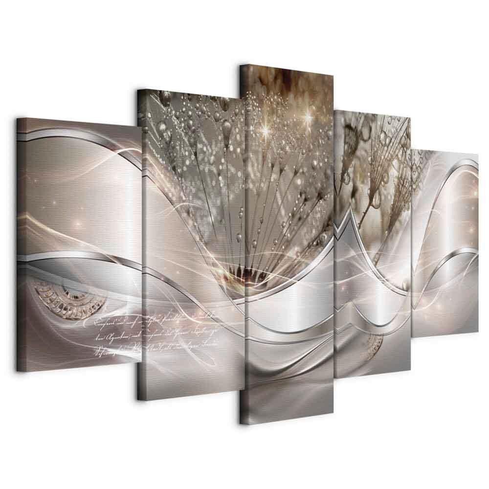 Leinwandbild Braun Silberfarben B: 100 cm - Silberfarben/Braun, Basics, Holzwerkstoff/Textil (100/50/1.2cm) - artgeist