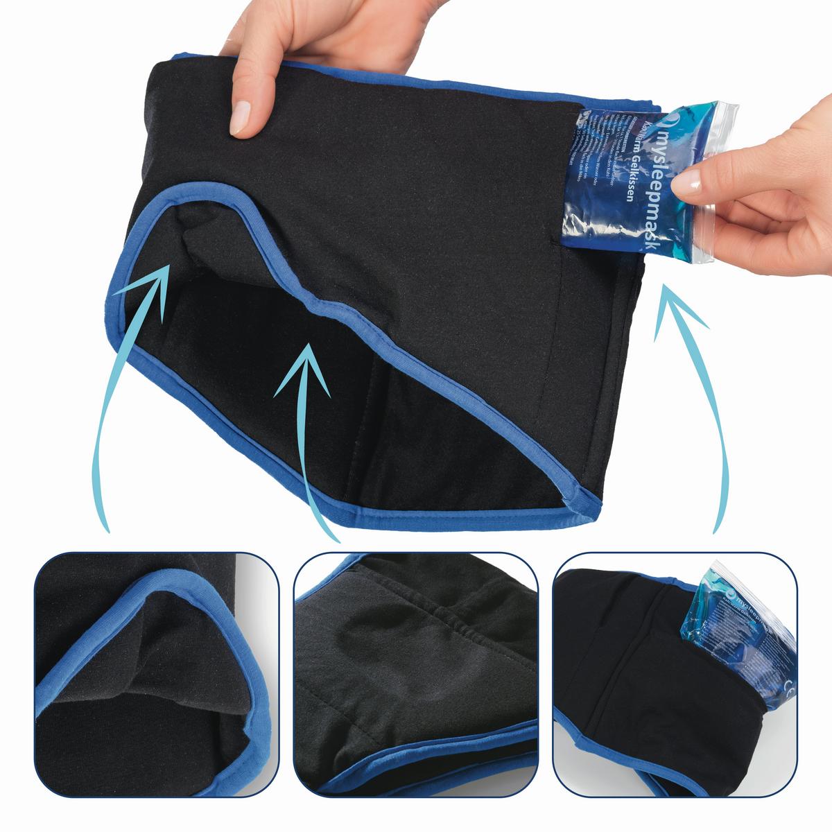 SCHLAFMASKE MYSLEEPMASK L/XL SCHWARZ/BLAU - Blau/Schwarz, Basics, Textil (28/19/1cm)