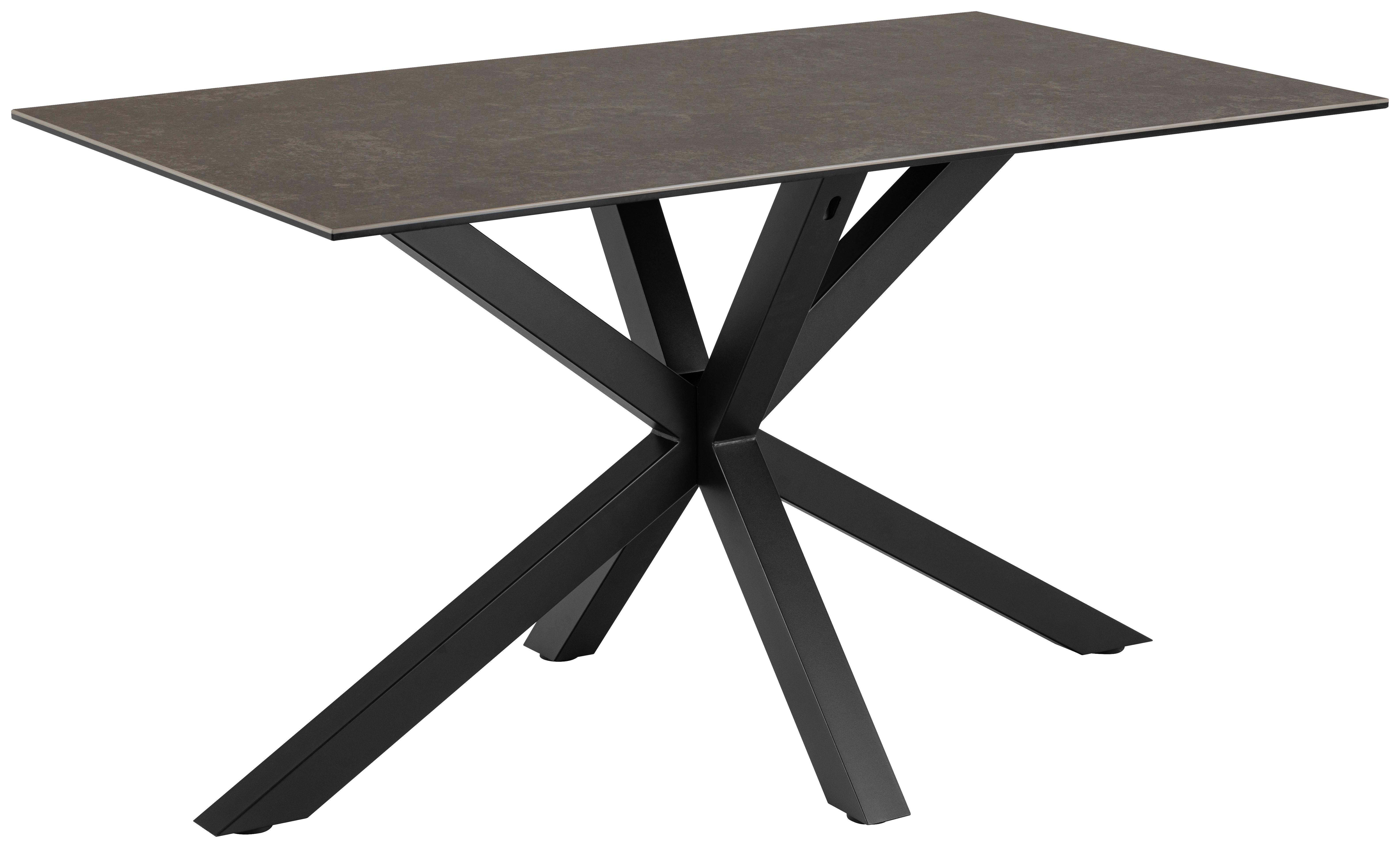 Jedálenský stôl keramika 135x80cm - čierna, Trend, kov/keramika (135/76/80cm) - MID.YOU