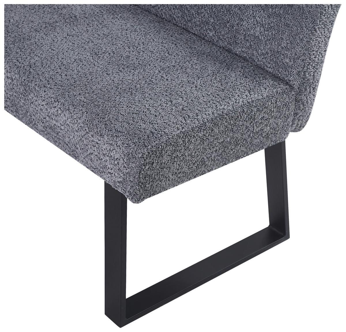 Eckbank Kea Leinenoptik Grau, S: 190x150cm - Schwarz/Grau, KONVENTIONELL, Textil/Metall (190/150cm) - MID.YOU