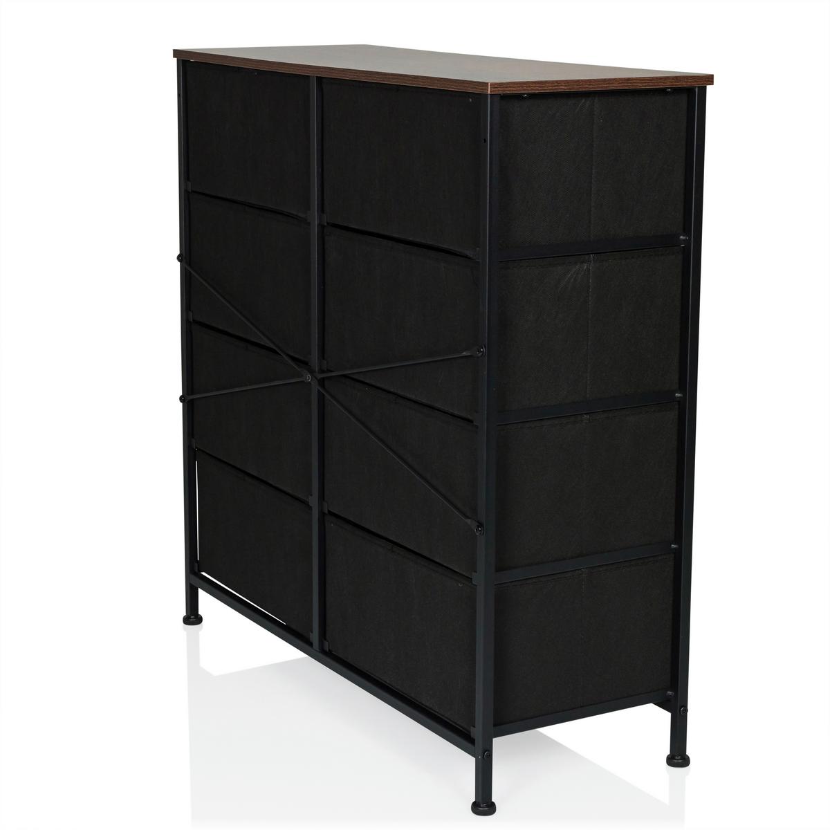 Kommode Ragala Light Eichefarben B: 80 Cm - Eichefarben/Schwarz, MODERN, Holzwerkstoff/Textil (80/82/30cm) - MID.YOU