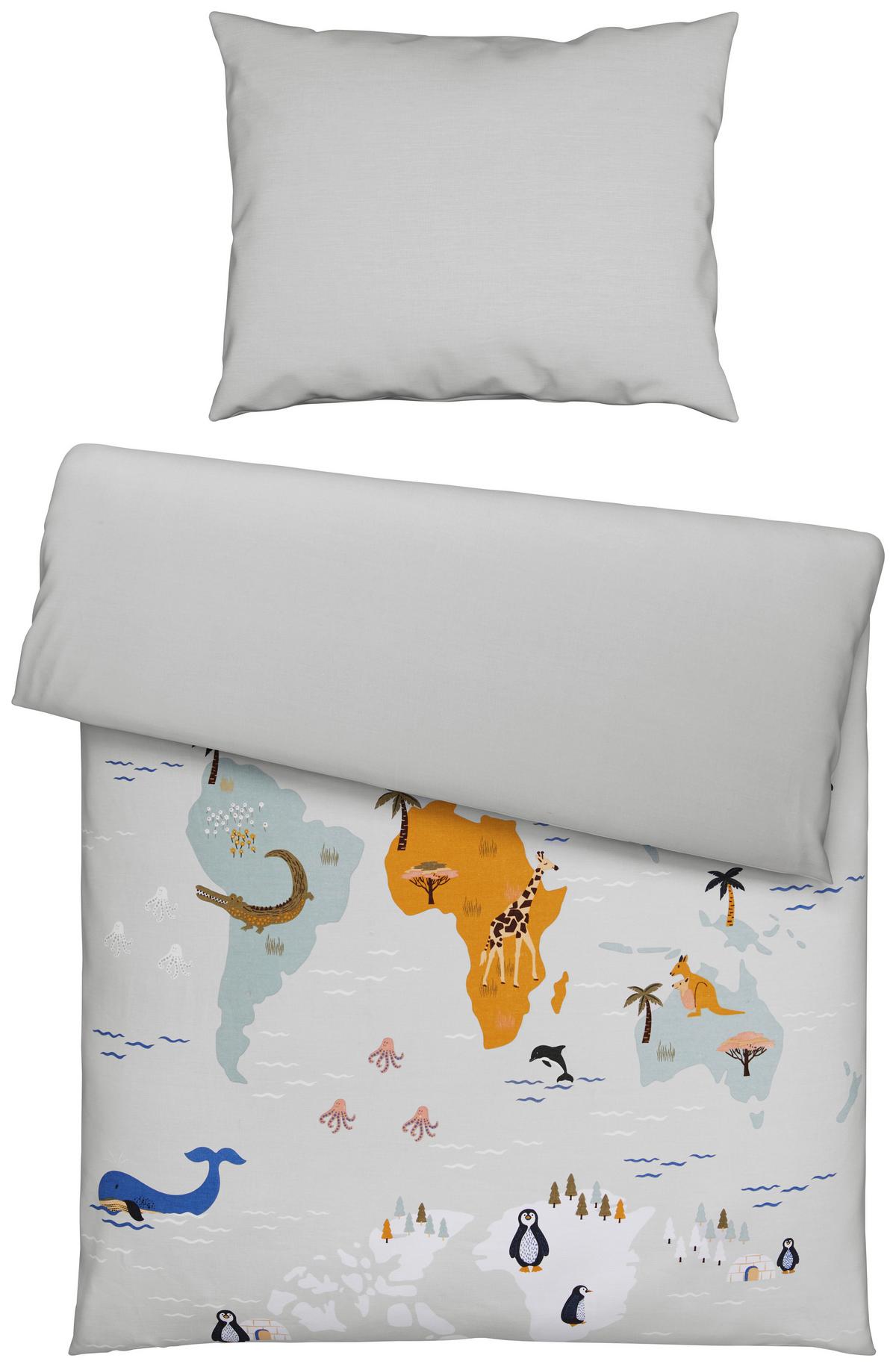 POVLEČENÍ World, 140/200cm - bílá/žlutá, textil (140/200cm) - Modern Living