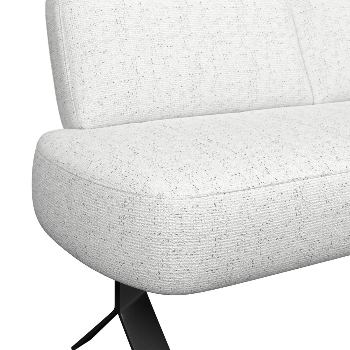 Sitzbank weiß/Metallbeine Ulmo B: 162 cm - Schwarz/Weiß, MODERN, Textil/Metall (162/83/71cm)