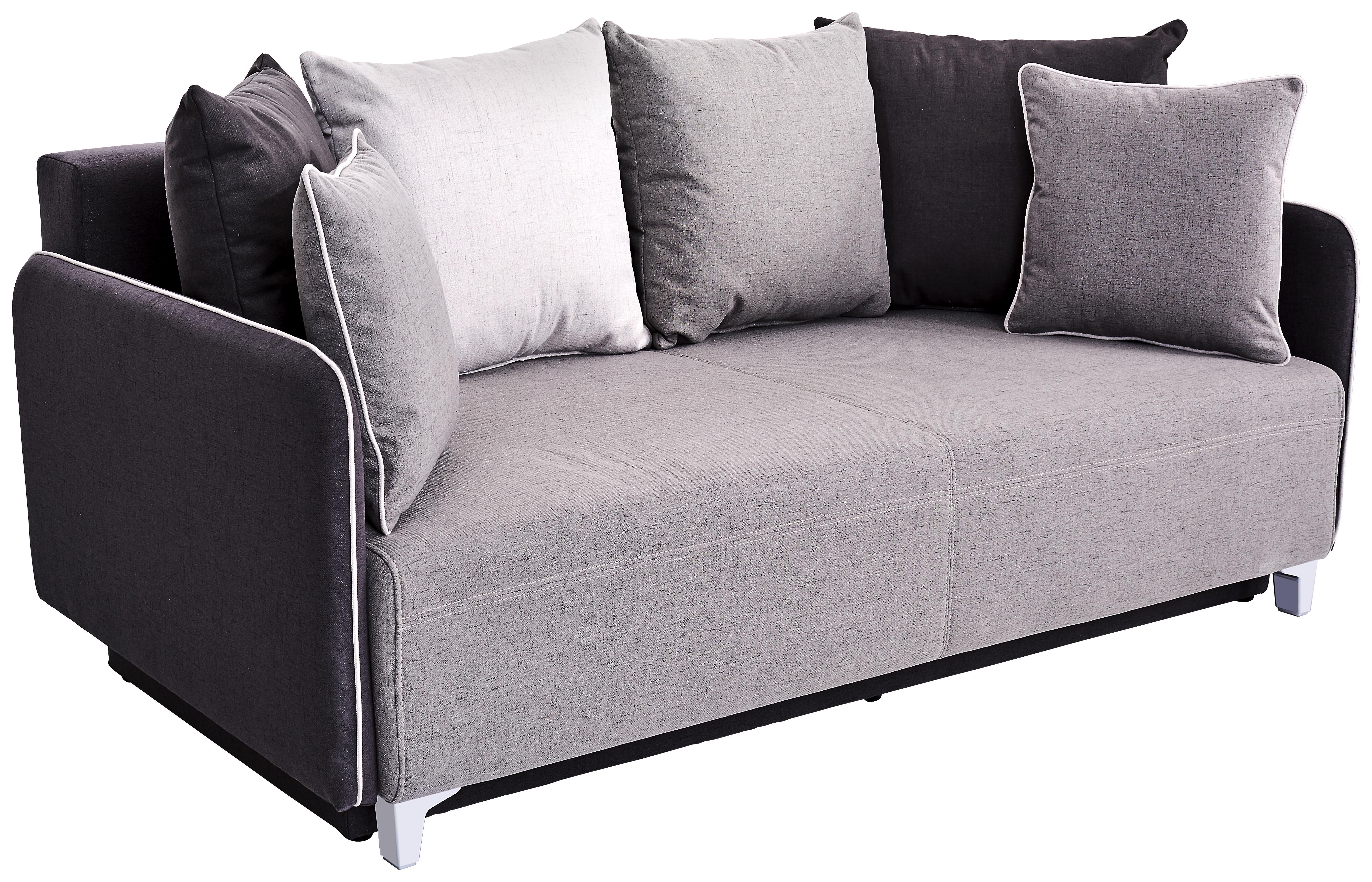 Schlafsofa Casis - Chromfarben/Dunkelgrau, LIFESTYLE, Holz/Textil (218/92/97cm) - Luca Bessoni