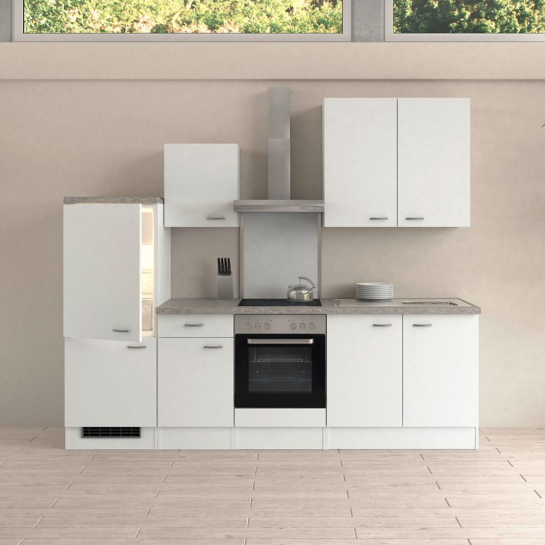 Küchenzeile Wito ohne Geräte 270 cm Weiß - Weiß, KONVENTIONELL, Holzwerkstoff (270cm) - FlexWell
