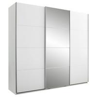 Schwebetürenschrank 3-trg. Inkl. Zubehör, Weiß - Weiß, KONVENTIONELL, Glas/Holzwerkstoff (215/204/60cm)