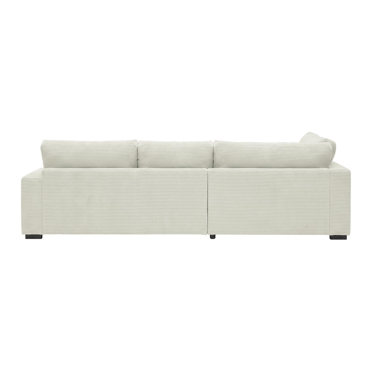Rohová sedačka PEDRO, levá, krémový manšestr - černá/krémová, Moderní, textil/plast (190/300cm) - Mömax