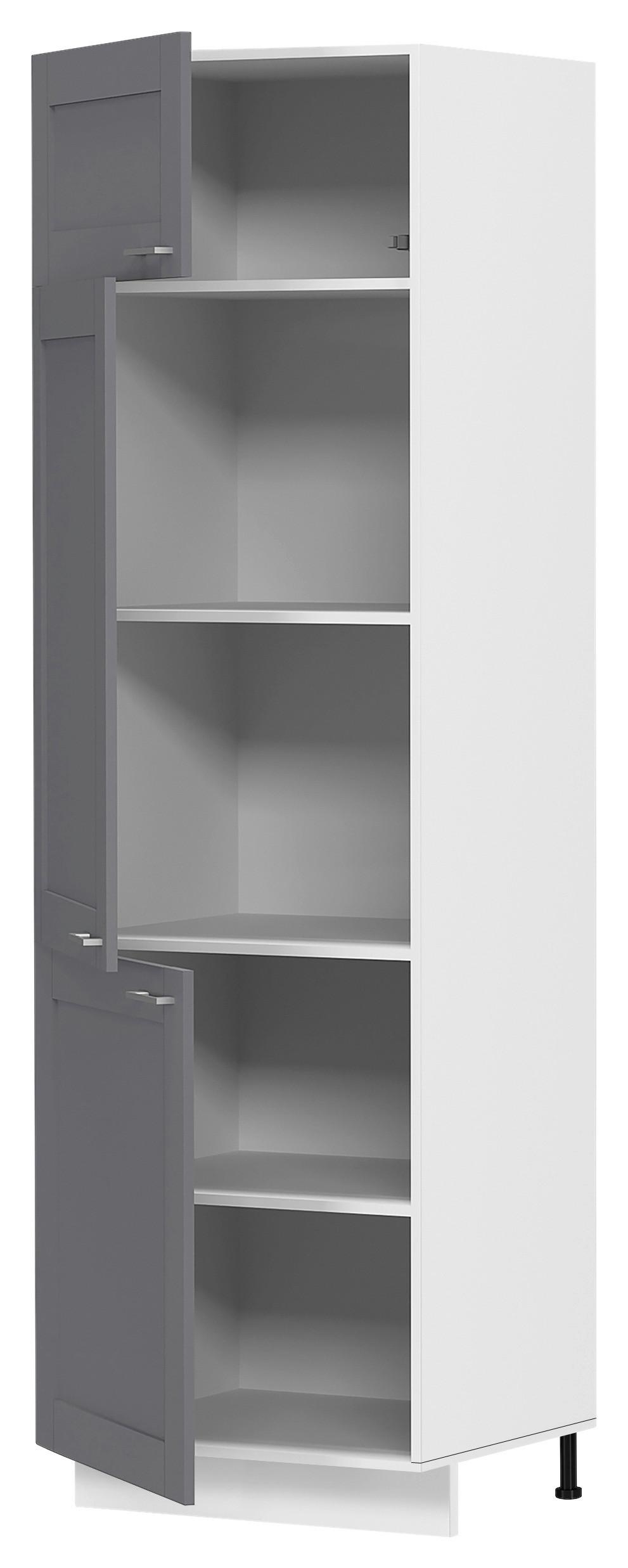 Küchen-hochschrank Colura B: 60 Cm Anthrazit/weiß - Anthrazit/Weiß, Trend, Holzwerkstoff/Kunststoff (60/207/57cm) - MID.YOU