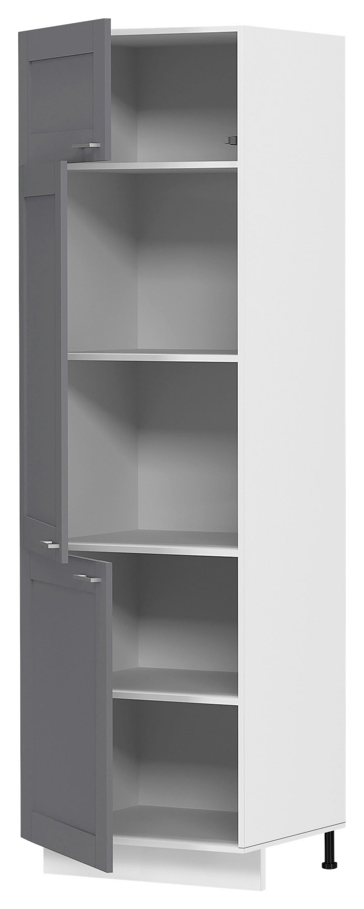 Küchen-Hochschrank Colura B: 60 cm Anthrazit/Weiß - Anthrazit/Weiß, Trend, Holzwerkstoff/Kunststoff (60/207/57cm) - MID.YOU
