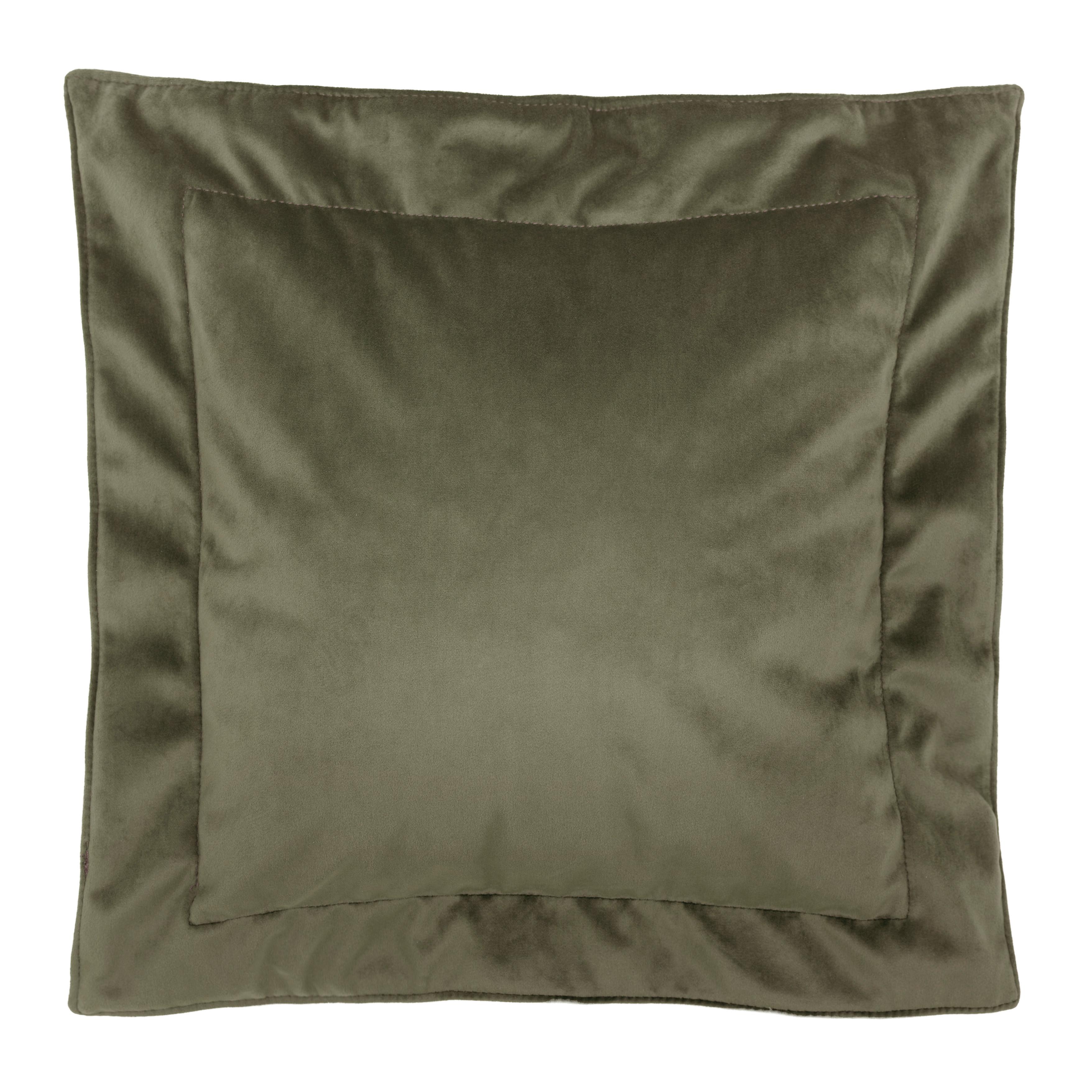 Vankúš na sedačku TRENDY, olivovozelená, cca.40x40 cm - olivovozelená, Modern, textil (40/40cm) - Premium Living