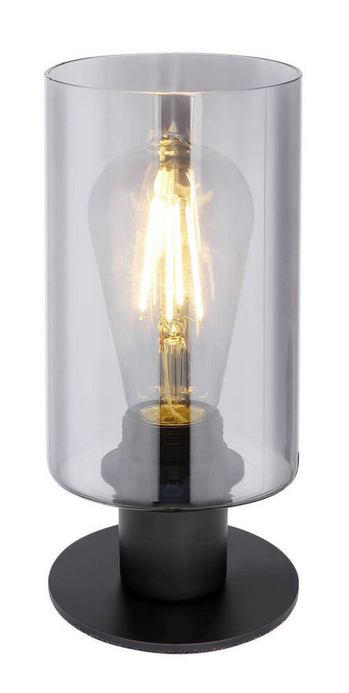 Tischlampe Schwarz Mit Schalter - Schwarz/Grau, Design, Glas/Metall (10/21,5cm) - Globo