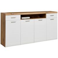 Sideboard Mit Soft-close B: 200 Cm Auris, Weiß/eiche Dekor - MODERN, Holzwerkstoff (200/104,7/43,1cm) - Luca Bessoni