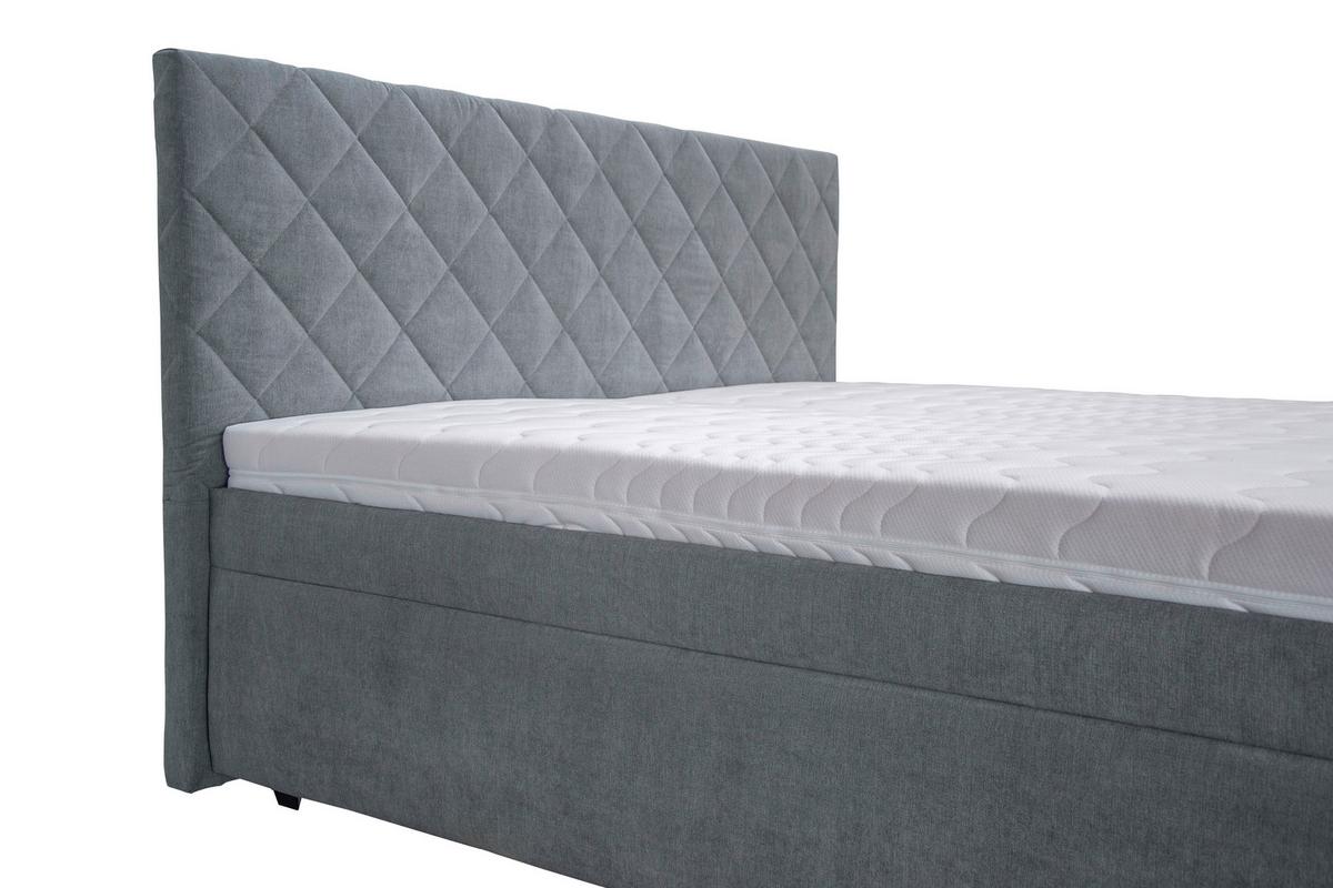 Čalúnená posteľ KLARA 180/200 cm, sivá - sivá/svetlosivá, Modern, drevo/textil (180/200cm)