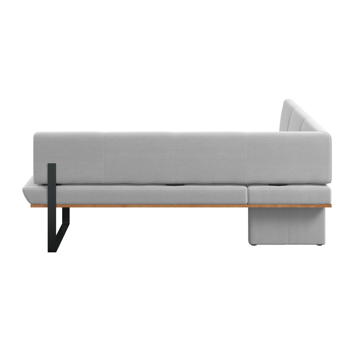 Eckbank Tristan Webstoff hellgrau,S:195x245cm - Hellgrau/Schwarz, MODERN, Holz/Textil (195/245cm) - James Wood