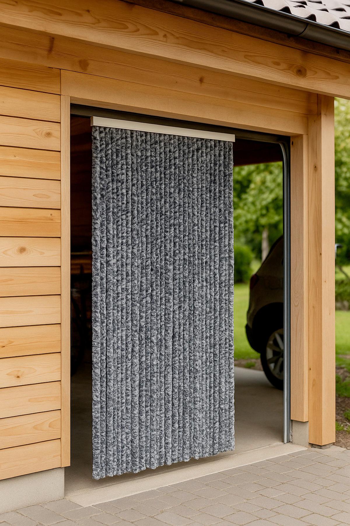 Outdoorvorhang 965-90200 - Grau, Basics, Kunststoff (90/200cm)