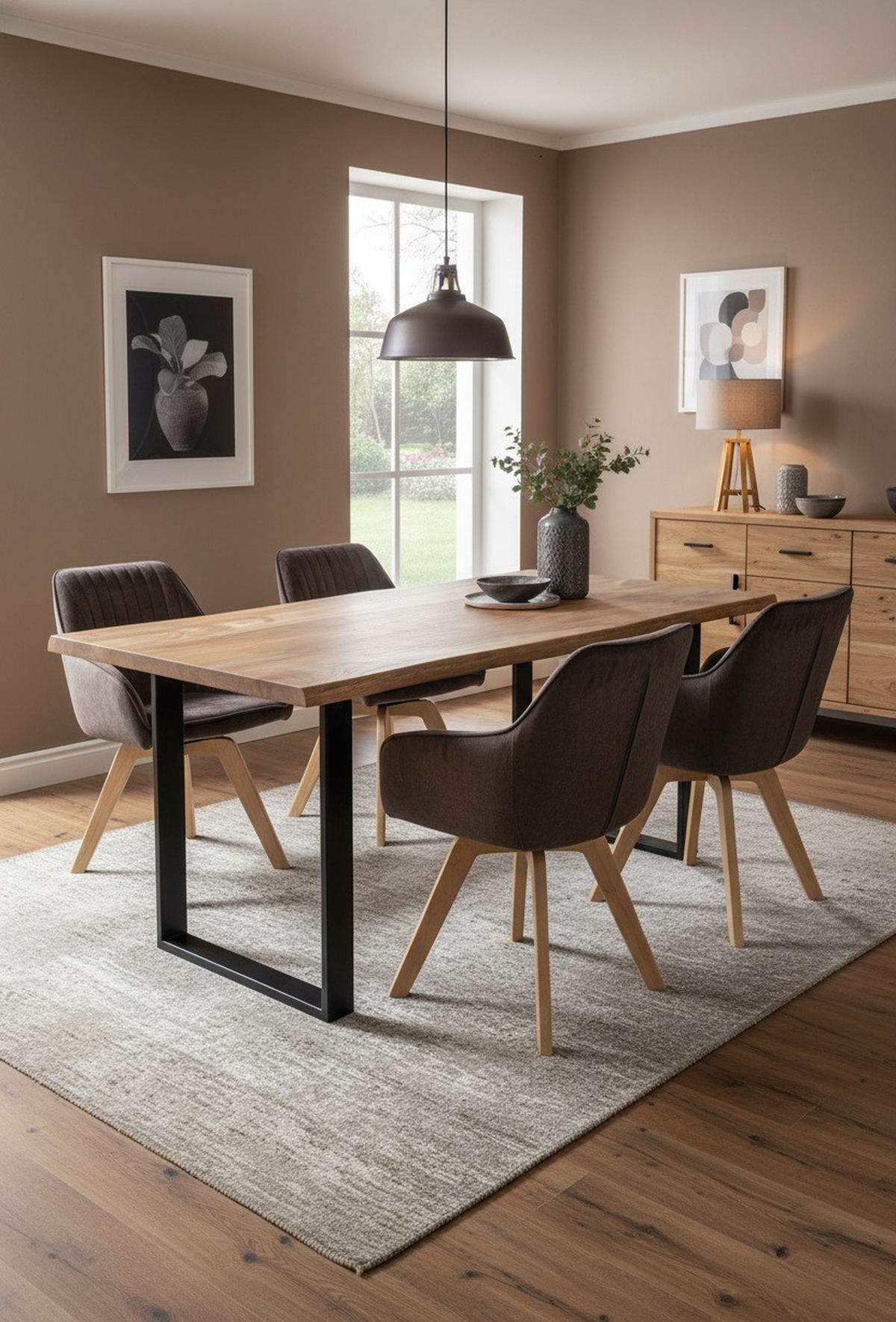 Armlehnstuhl Hanna Dunkelbraun,sitzfl. 180° Drehb - Dunkelbraun/Buchefarben, KONVENTIONELL, Holz/Textil (63/83/63cm) - MID.YOU