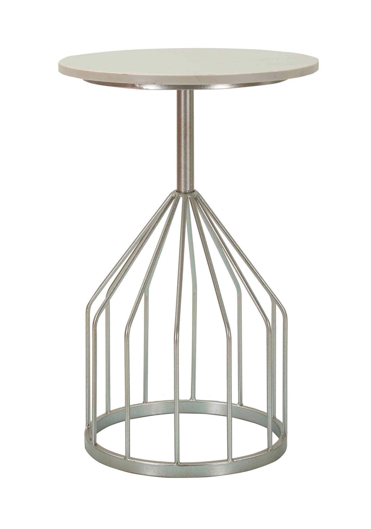 Couchtisch Cup Silberfarben B: 37,5 Cm - Silberfarben, Basics, Stein/Metall (37,5/58/37,5cm)