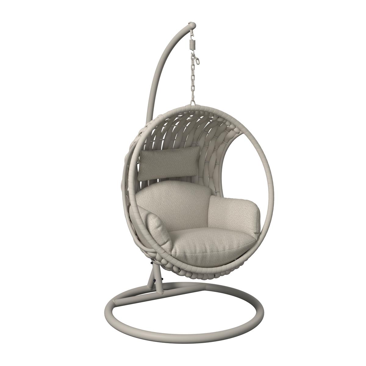 ZÁVESNÉ KRESLO MIRA - krémová, Modern, kov/textil (107/196/120cm) - Bessagi Garden