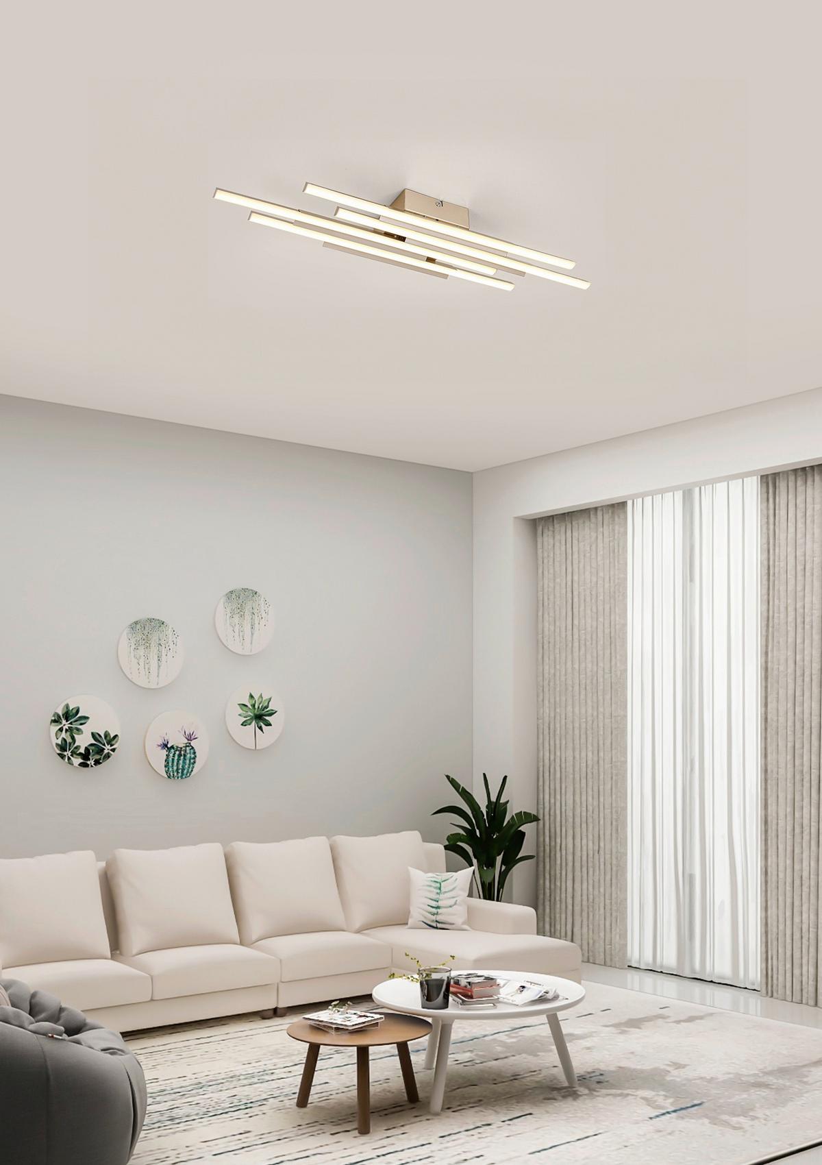 LED-Deckenleuchte Amra - Champagner, MODERN, Kunststoff/Metall (68/15/6cm) - Luca Bessoni